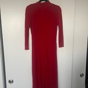Calvin Klein red dress with mockneck
